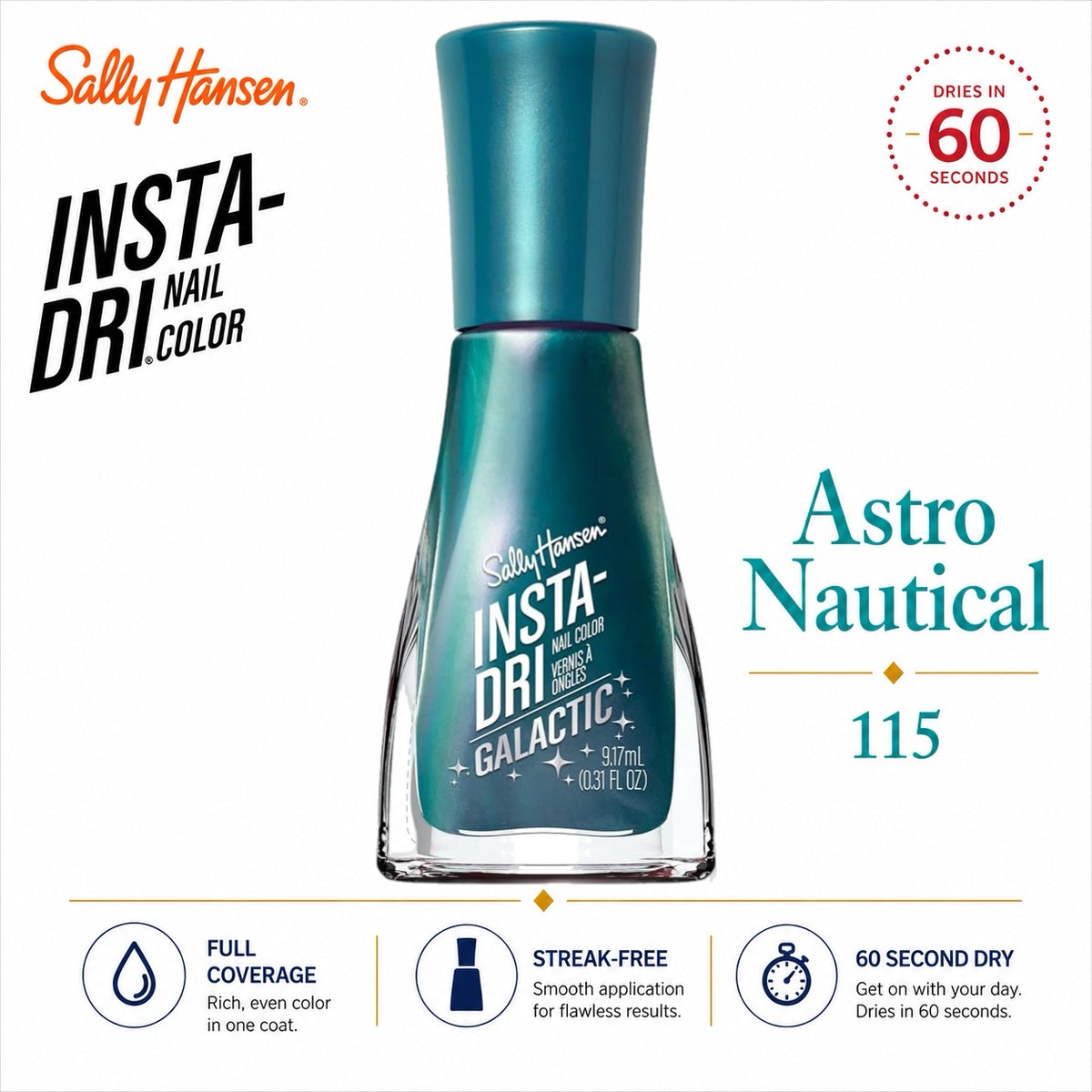 Sally Hansen Insta-Dri Nail Polish Astro Nautical 115
