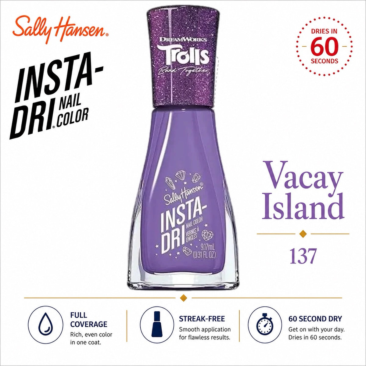 Sally Hansen Insta-Dri Nail Polish Vacay Island 137