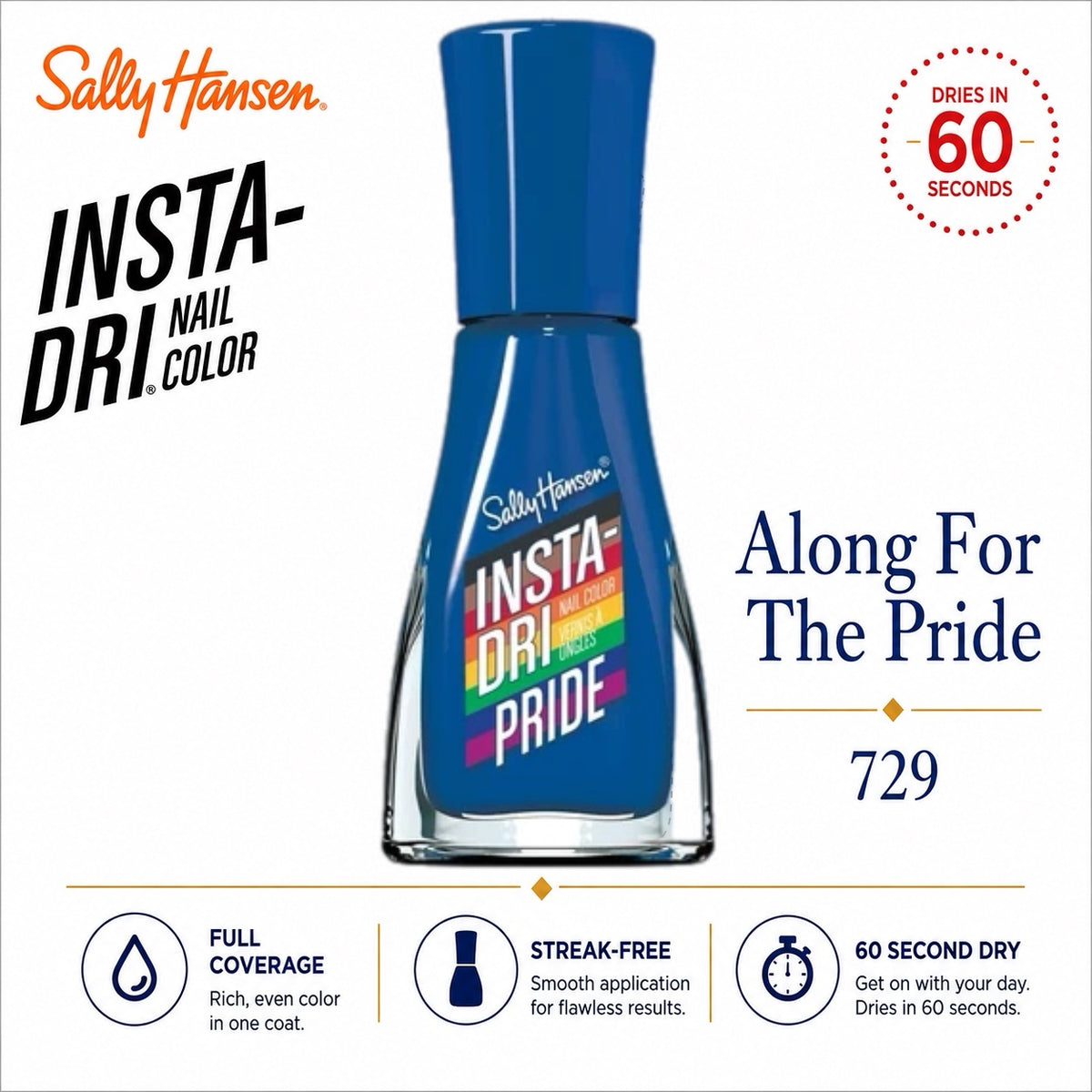 Sally Hansen Insta-Dri Nail Polish Along For The Pride 729