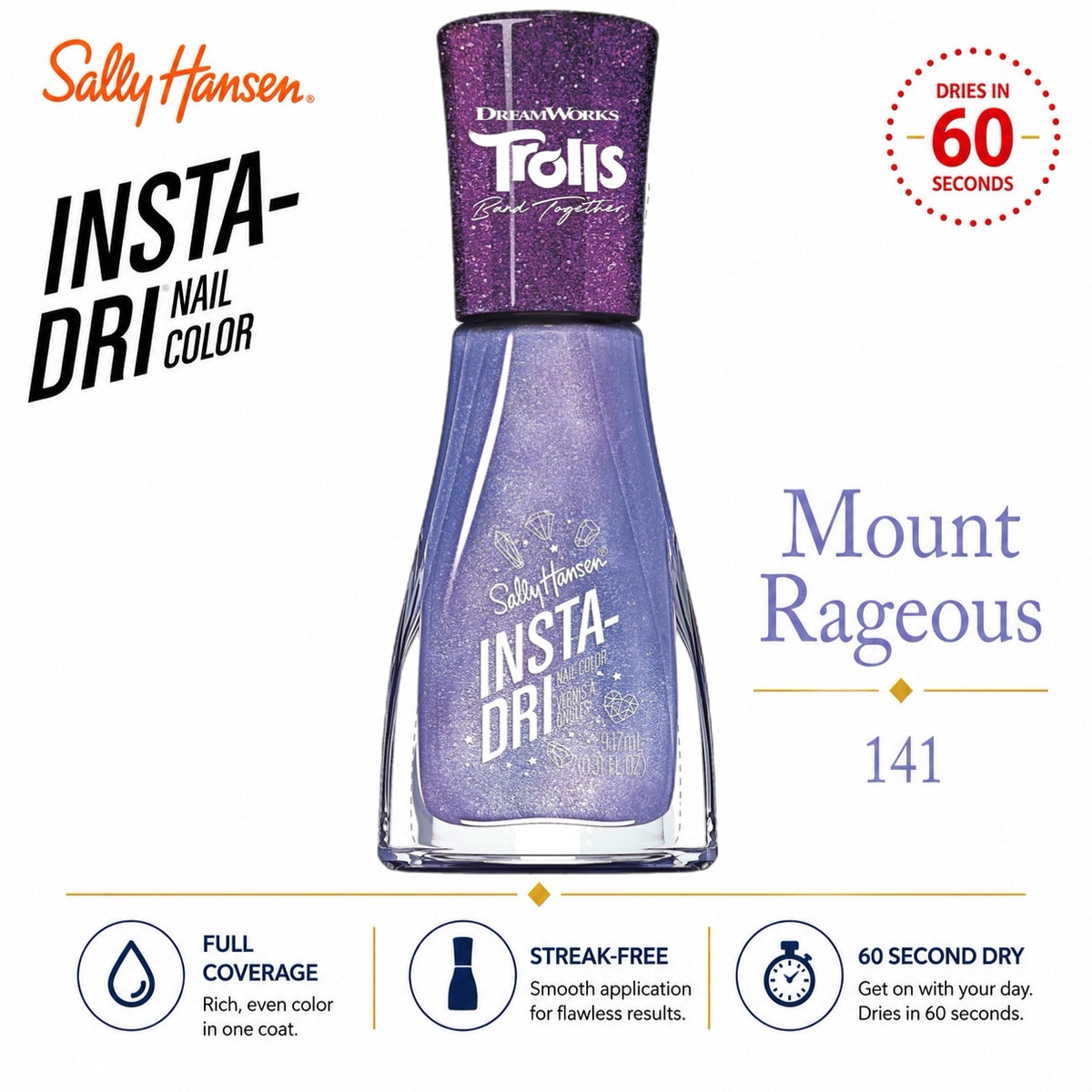 Sally Hansen Insta-Dri Nail Polish Mount Rageous 141